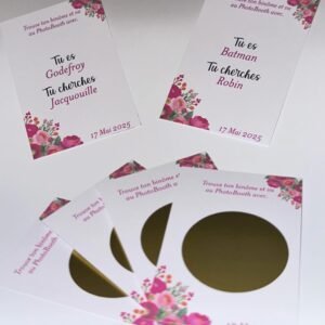 Cartes à gratter « Trouve ton binôme » – Floral Rose