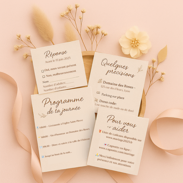 Coupons personnalisés faire-parts