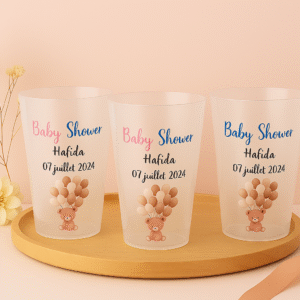Gobelets baby shower oursons personnalisé