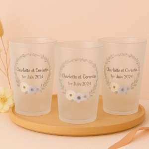 Gobelets Mariage anniversaire baptême Evjf  Evg fleuri