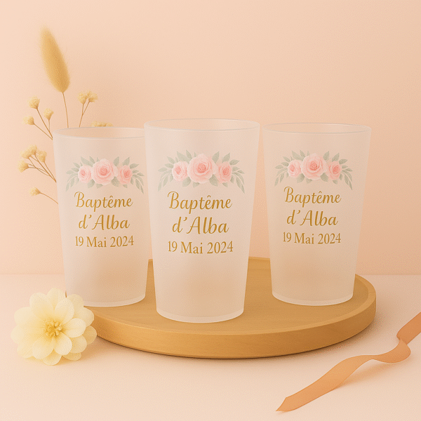 Gobelets couronne de fleurs personnalisé